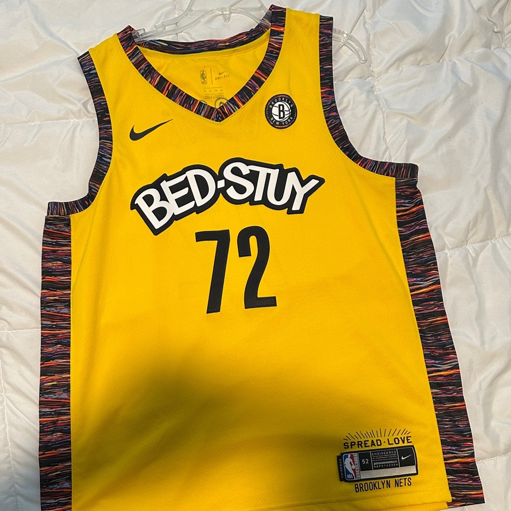 BIGGIE Nike Yellow Brooklyn Nets Jersey SIZE XL